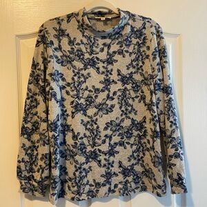 Floral Long Sleeve Top with mock neck